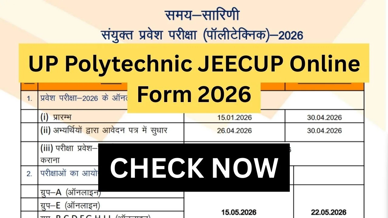 UP Polytechnic JEECUP Online Form 2026