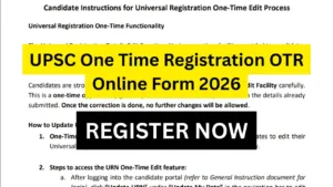 UPSC One Time Registration OTR Online Form 2026