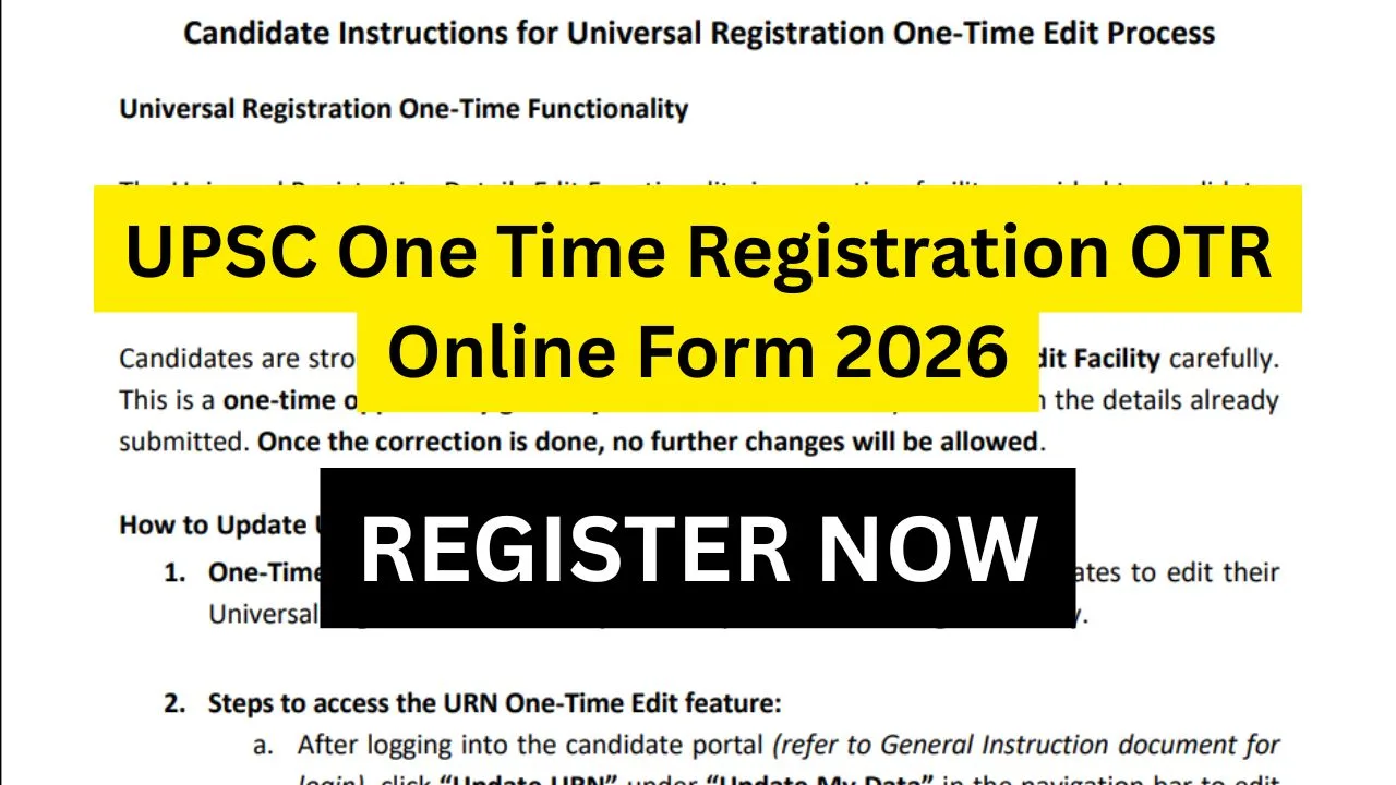UPSC One Time Registration OTR Online Form 2026